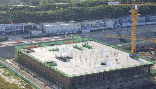 三亚首座全地埋式污水处理厂九号区域主体浇筑完成